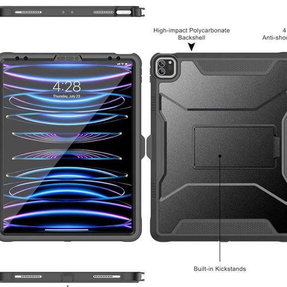 Soke Case for iPad Pro 12.9 inch 6th/5th/4th Generation. With built-in kickstand - Picture 2 of 6